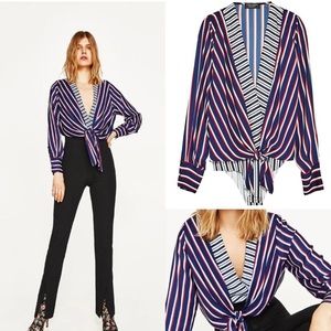 Zara NWT striped long sleeve bodysuit